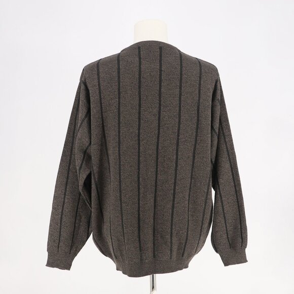 MANZONI Wool Blend Abstract Design Crewneck Sweater Charcoal Brown Size XL - Picture 4 of 8